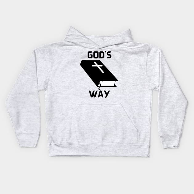 God's Way Religious Bible Kids Hoodie by Claudia Williams Apparel